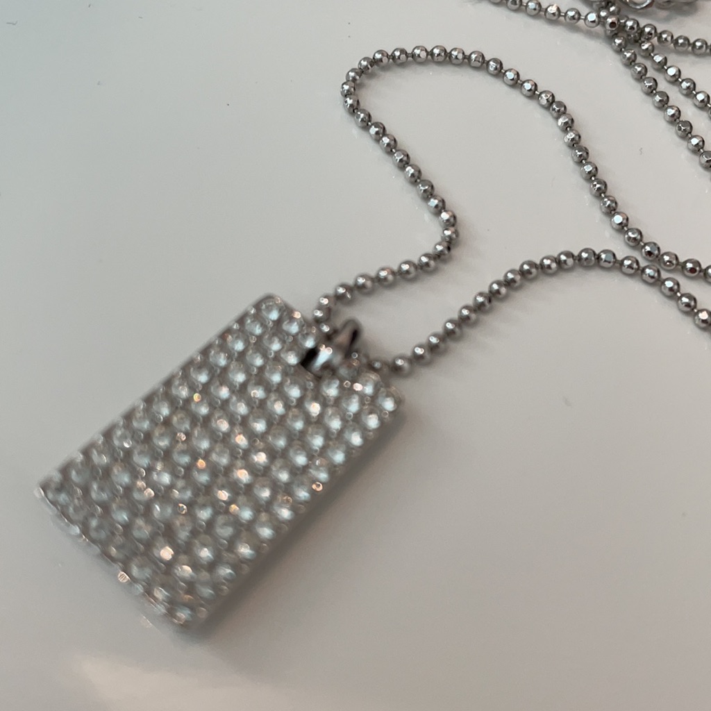 Vintage Rectangular Tiny Rhinestone Necklace